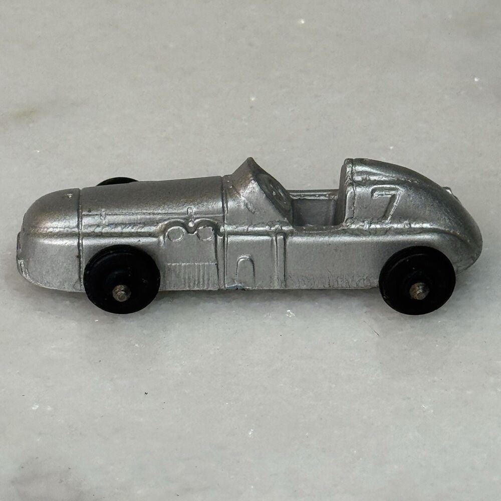 VINTAGE MIDGETOY 3" INDY RACER #7 RACE CAR SILVER ROCKFORD - Picture 3 of 10